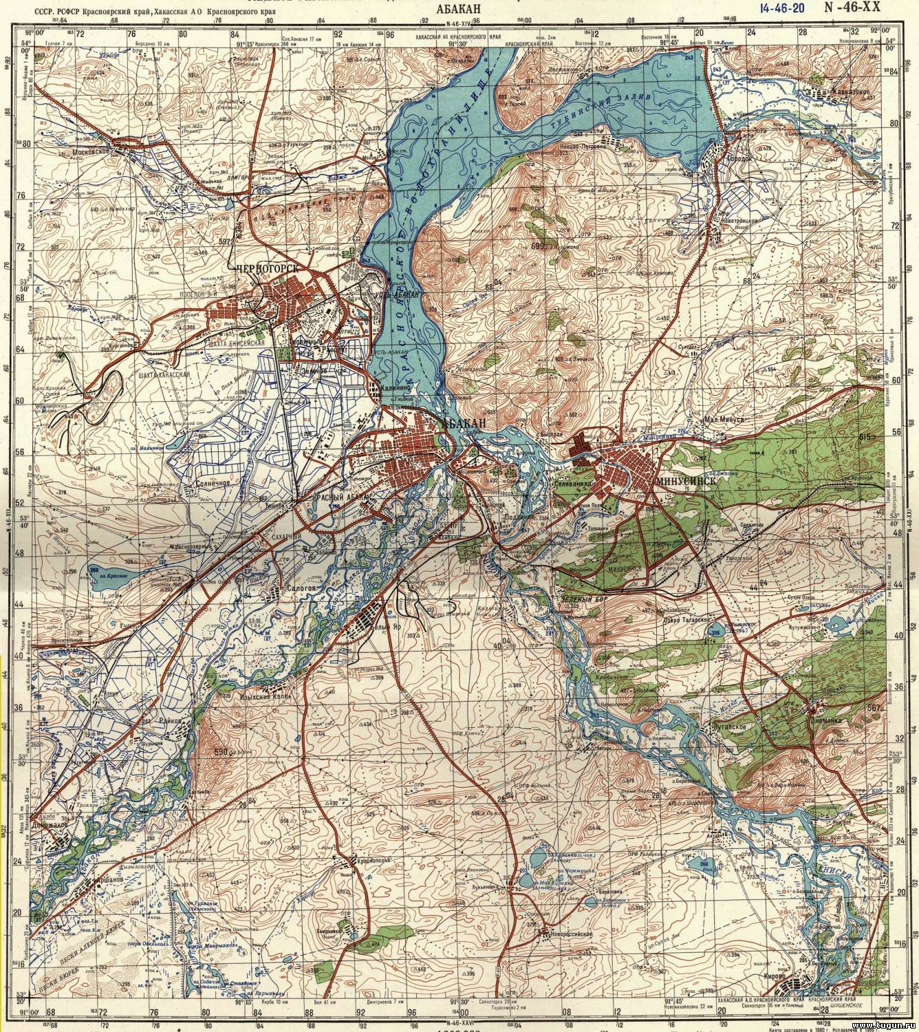 Топографическая карта ачинска